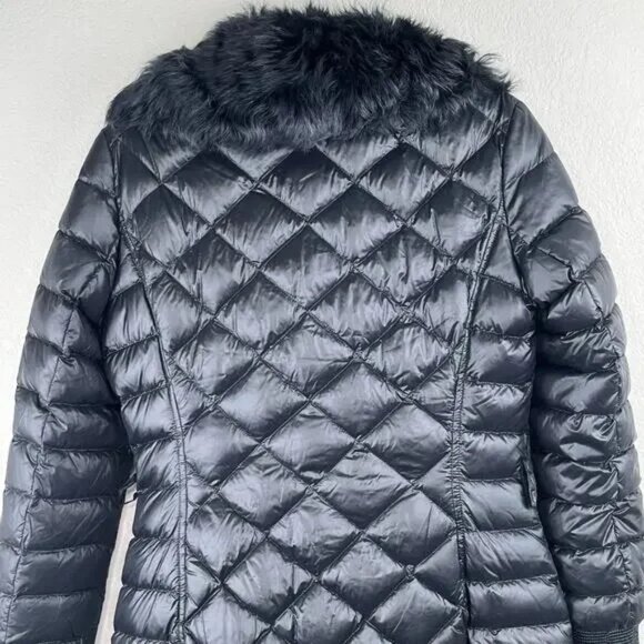 RARE Escada Sport Genuine Fur/Shearling Biker Down Puffer Jacket Coat EU 36 US 6 - Picture 11 of 16